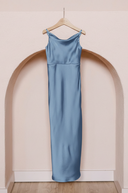 Juniors Skye Satin Dress | Made To Order | True Blue
