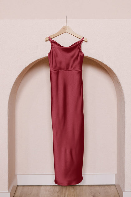 Kids Skye Satin Dress | Made To Order | Cabernet