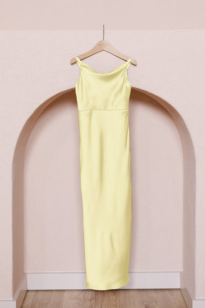 Juniors Skye Satin Dress | Made To Order | Yellow