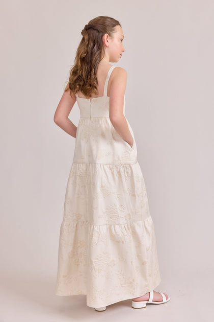 Juniors Winslet Jacquard Dress | Made To Order | Champagne
