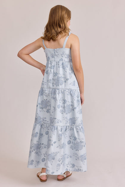 Juniors Winslet Jacquard Dress | Made To Order | Sky Blue