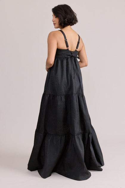 Juniper Jacquard Dress | Made To Order | Black