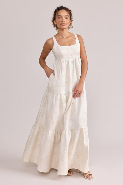 Juniper Jacquard Dress | Made To Order Indie Blue Juniper Jacquard Dress | Made To Order Indie Blue