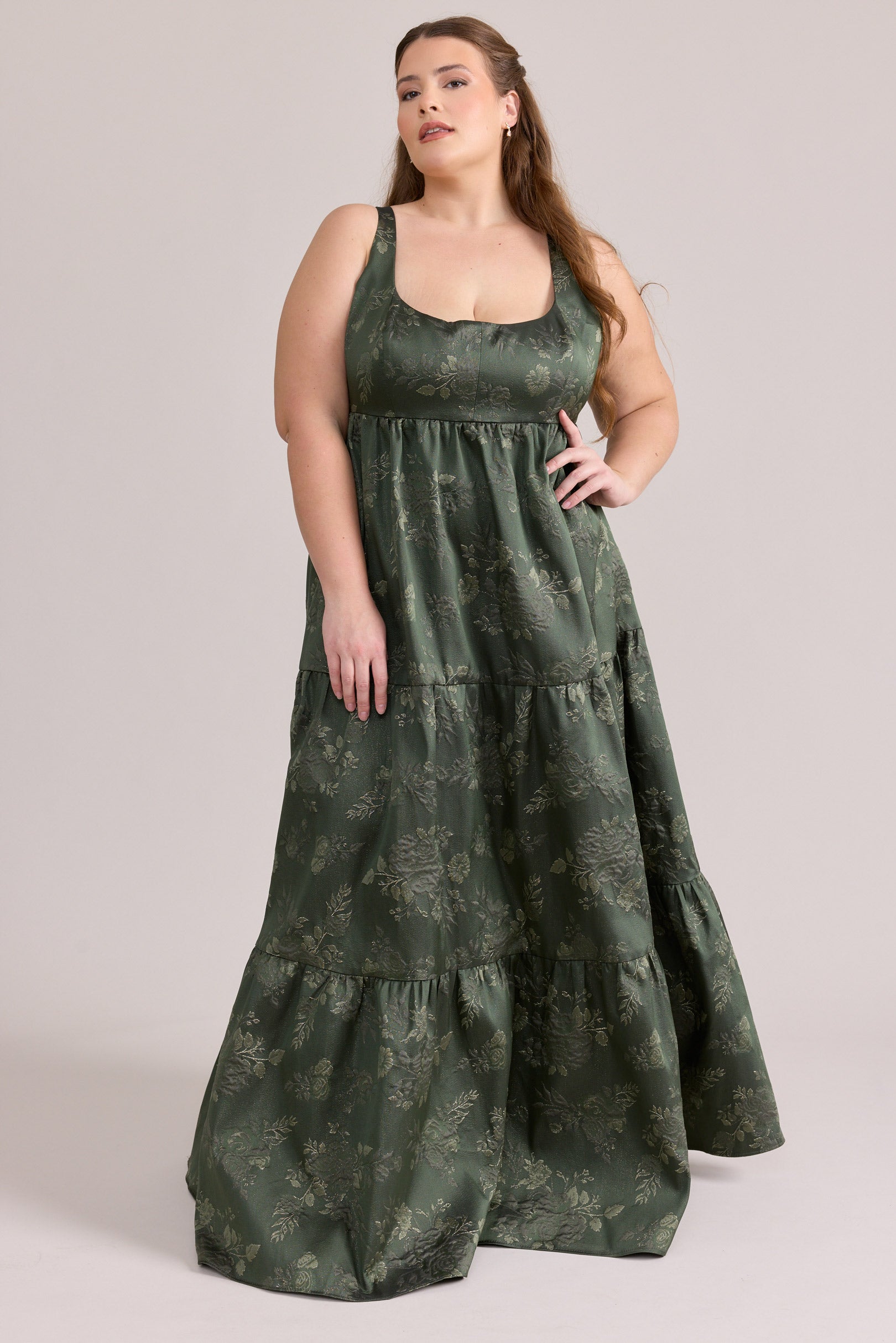 Juniper Jacquard Dress | Made To Order Deep Olive Juniper Jacquard Dress | Made To Order Deep Olive