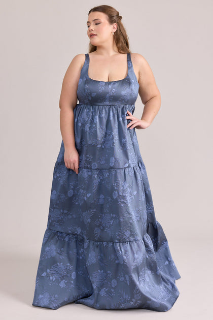 Juniper Jacquard Dress | Made To Order | Indie Blue