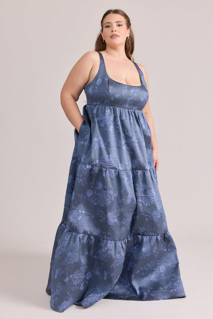 Juniper Jacquard Dress | Made To Order | Indie Blue