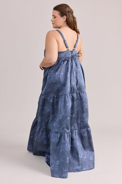 Juniper Jacquard Dress | Made To Order | Indie Blue