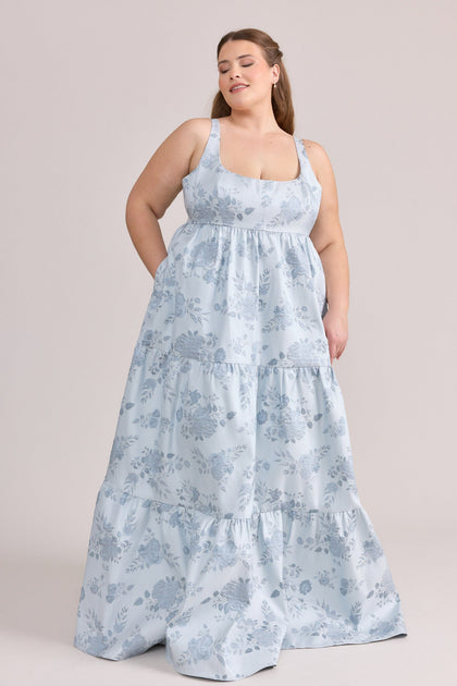 Juniper Jacquard Dress | Made To Order | Sky Blue