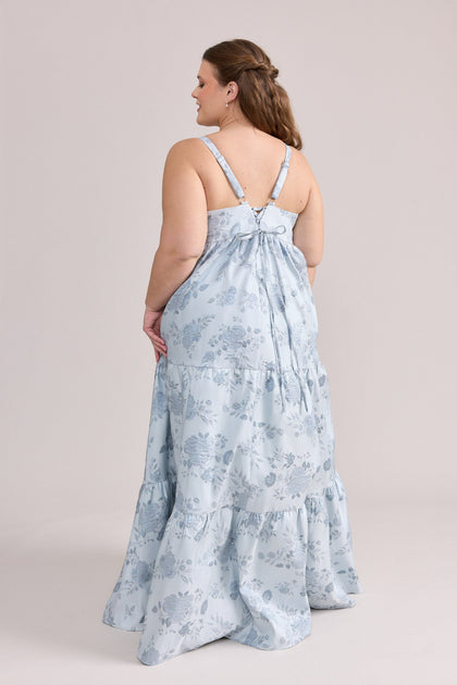 Juniper Jacquard Dress | Made To Order | Sky Blue