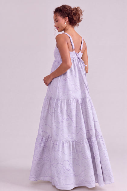 Juniper Tonal Jacquard Dress | Soft Violet