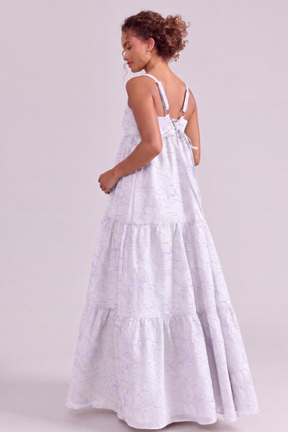 Juniper Tonal Jacquard Dress | White
