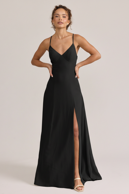 Karsyn Chiffon Dress | Made To Order | Black