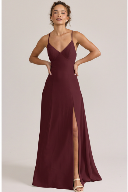 Karsyn Chiffon Dress | Made To Order | Cabernet