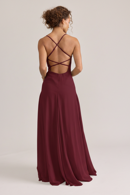 Karsyn Chiffon Dress | Made To Order | Cabernet