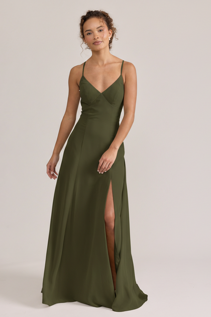 Karsyn Chiffon Dress | Made To Order | Deep Olive