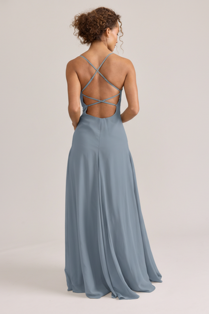 Karsyn Chiffon Dress | Made To Order | Dusty Blue