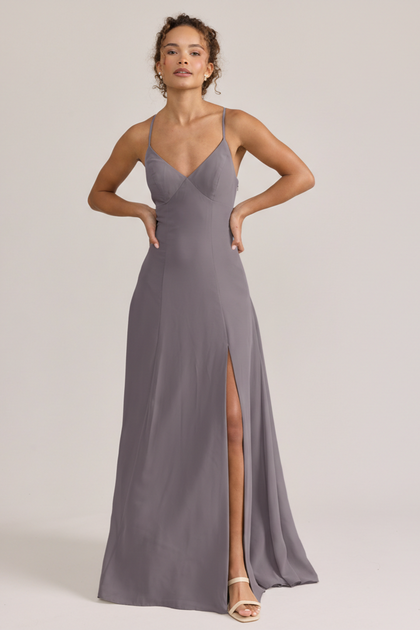 Karsyn Chiffon Dress | Made To Order | Dusty Purple