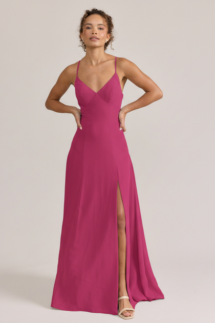 Karsyn Chiffon Dress | Made To Order | Hot Pink