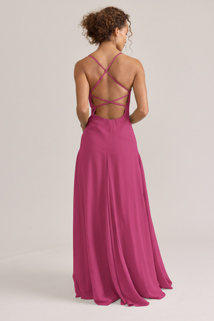 Karsyn Chiffon Dress | Made To Order | Hot Pink