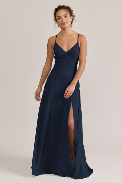 Karsyn Chiffon Dress | Made To Order | Navy Blue
