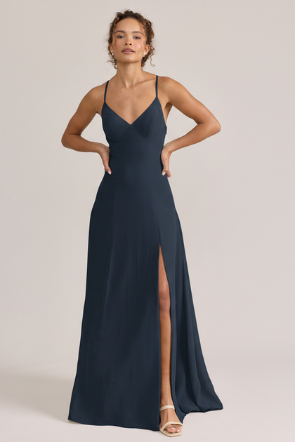 Karsyn Chiffon Dress | Made To Order | Navy Blue