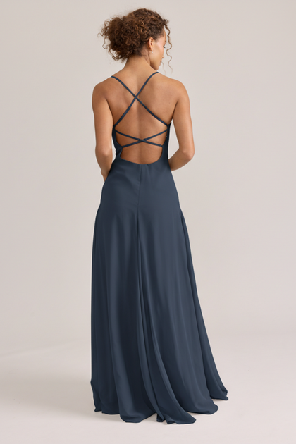 Karsyn Chiffon Dress | Made To Order | Navy Blue