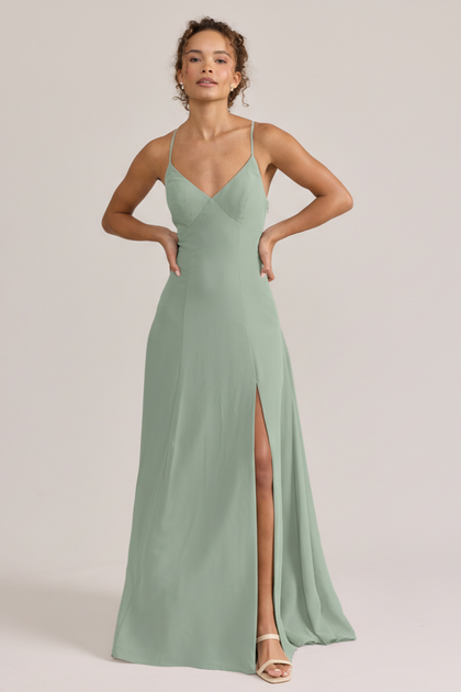 Karsyn Chiffon Dress | Made To Order | Sage