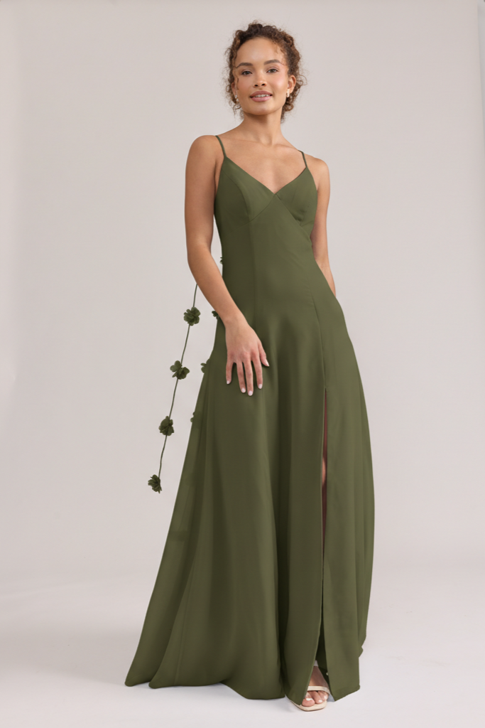 Karsyn Luxe Chiffon Dress | Made To Order Deep Olive Karsyn Luxe Chiffon Dress | Made To Order Deep Olive