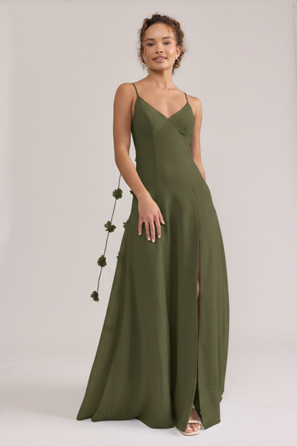 Model: Erica; Size: 4; Color: Deep Olive