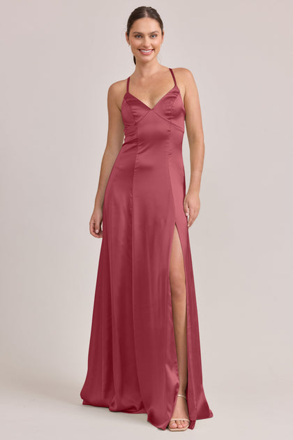 Karsyn Satin Dress | Made To Order | Berry