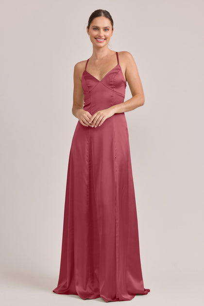 Karsyn Satin Dress | Made To Order | Berry
