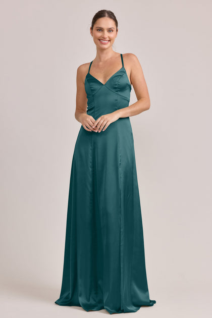 Karsyn Satin Dress | Made To Order | Classic Emerald