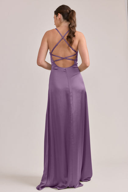 Karsyn Satin Dress | Made To Order | Dusty Plum