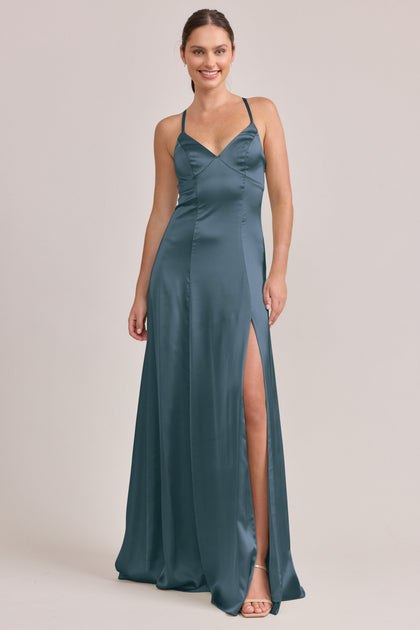 Karsyn Satin Dress | Made To Order | Eucalyptus