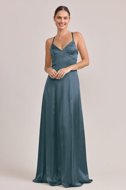 Karsyn Satin Dress | Made To Order | Eucalyptus
