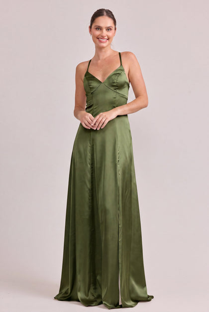 Karsyn Satin Dress | Made To Order | Fern