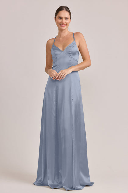 Karsyn Satin Dress | Made To Order | French Blue