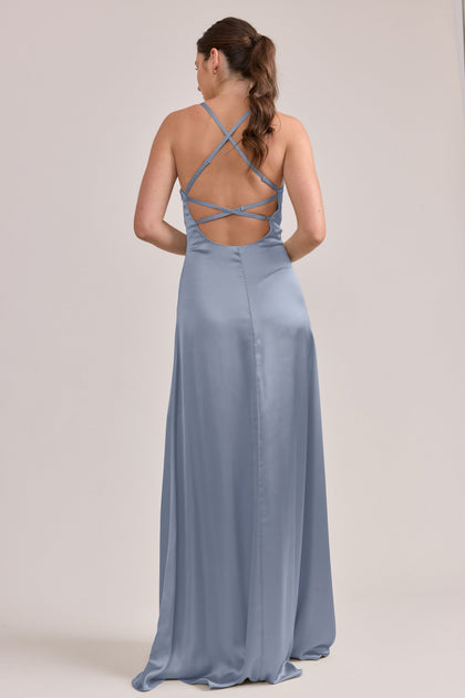 Karsyn Satin Dress | Made To Order | French Blue