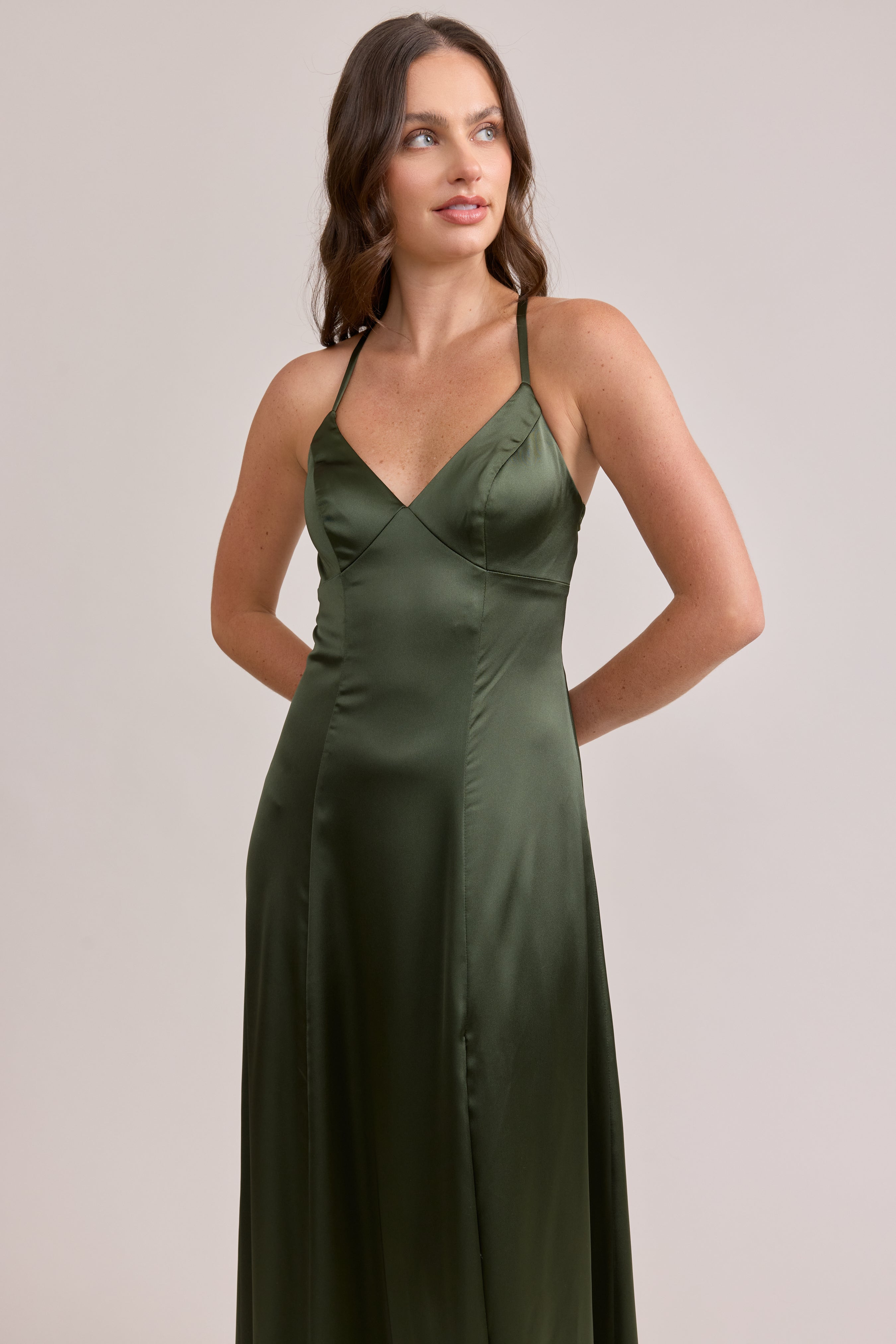 corey satin dress JBQ Corey Dress In Pear
