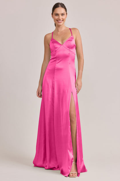 Karsyn Satin Dress | Made To Order | Malibu Pink