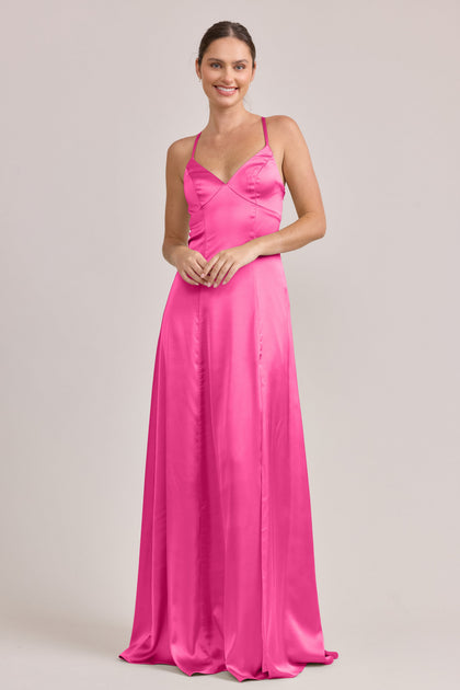 Karsyn Satin Dress | Made To Order | Malibu Pink