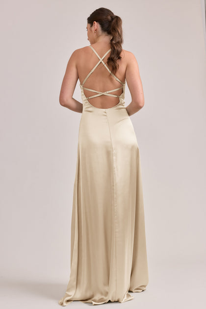 Karsyn Satin Dress | Made To Order | Pale Yellow