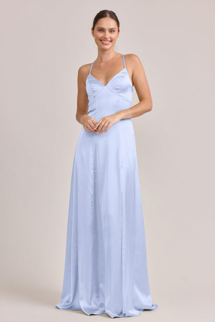 Karsyn Satin Dress | Made To Order | Periwinkle