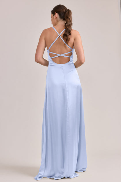 Karsyn Satin Dress | Made To Order | Periwinkle