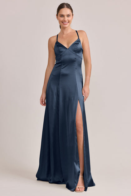 Karsyn Satin Dress | Made To Order | Romantic Blue