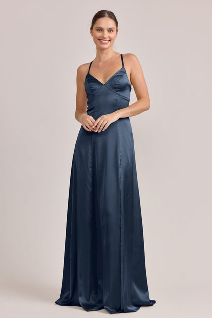 Karsyn Satin Dress | Made To Order | Romantic Blue