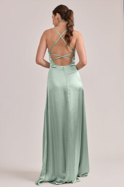 Karsyn Satin Dress | Made To Order | Sage