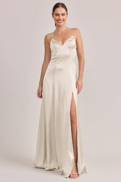 Karsyn Satin Dress | Made To Order | Soft Champagne