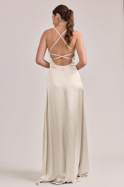 Karsyn Satin Dress | Made To Order | Soft Champagne