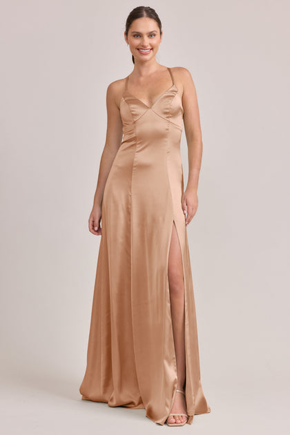 Karsyn Satin Dress | Made To Order | Toffee
